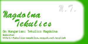 magdolna tekulics business card